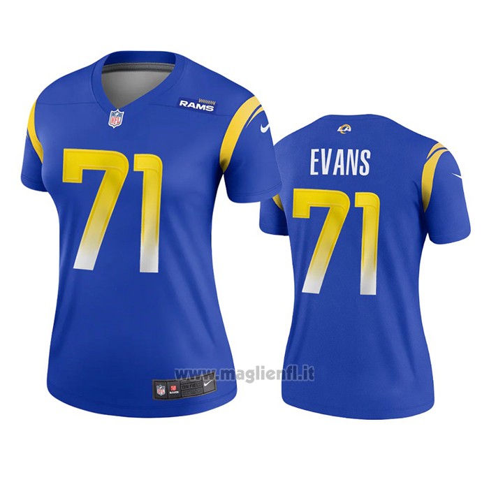 Maglia NFL Legend Donna Los Angeles Rams Bobby Evans Blu
